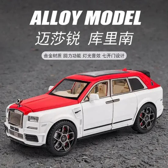 Rolls Royce Cullinan White-Red - Diecast Metal Car - Scale 1:24