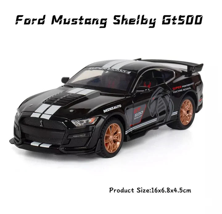 Mustang Gt500 Orange Scale  Model  - Diecast Metal Car - Scale 1:32
