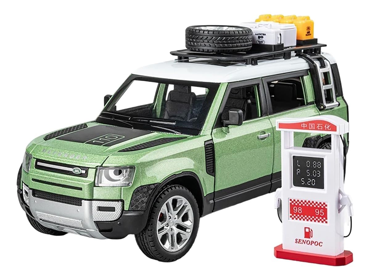 Land Rover Defender Camping Model - Diecast Metal Car - Scale 1:24