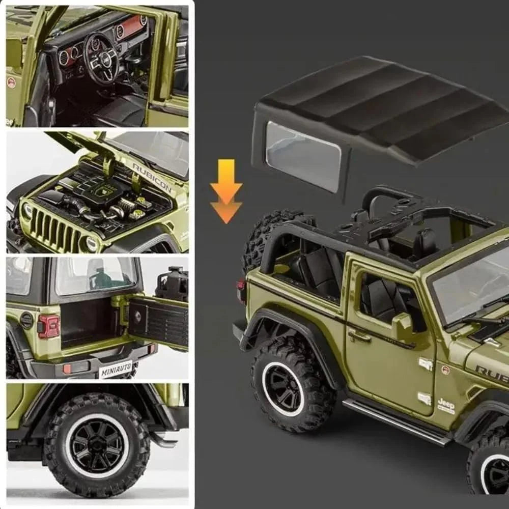 Jeep Rubicon - Diecast Metal Car - Scale 1:32 / 1:24