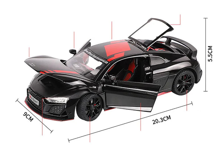 Audi R8 V10 - Diecast Metal Car - Scale 1:24/1:32