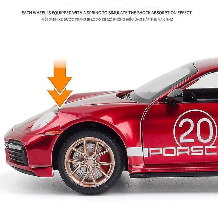 Porsche Turbo 911 - Diecast Metal Car - Scale 1:32 / 1:24