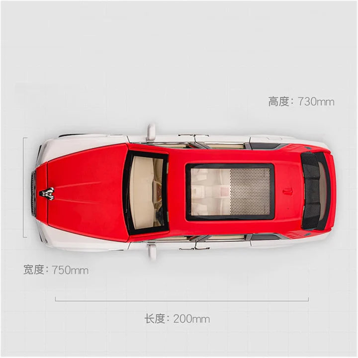 Rolls Royce Cullinan White-Red - Diecast Metal Car - Scale 1:24