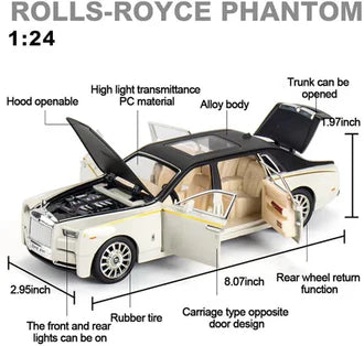 Rolls-Royce Phantom Black - Diecast Metal Car - Scale 1:32 / 1:24