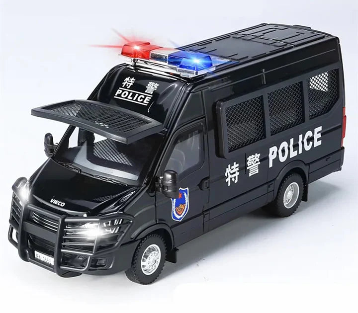 Police Van- Diecast Metal Car - Scale 1:24