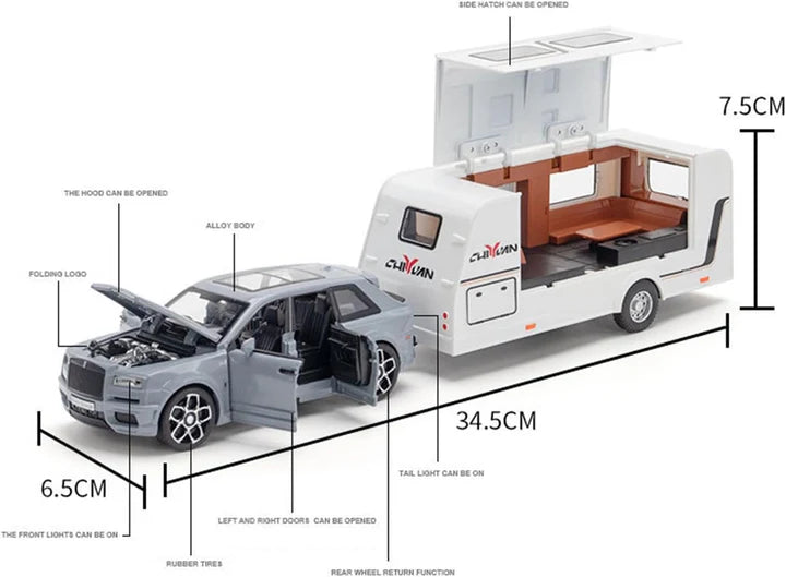 Rolls Royce Cullinan Trailer - Diecast Metal Car - Scale 1:24