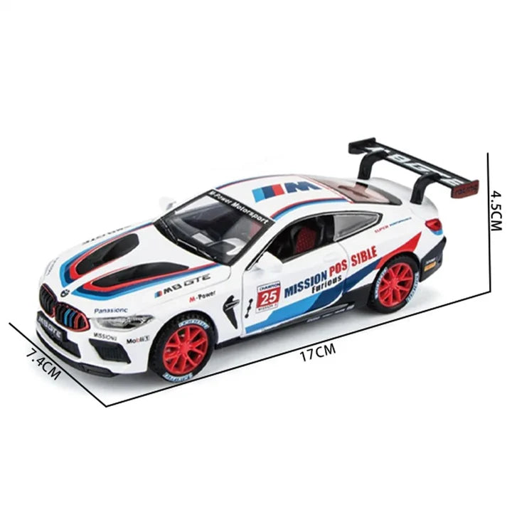 Bmw M8 Gte - Diecast Metal Car - Scale 1:24/1:32