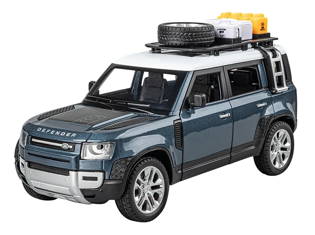 Land Rover Defender Camping Model - Diecast Metal Car - Scale 1:24