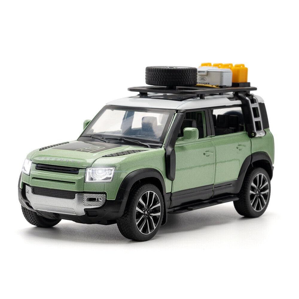 Land Rover Defender Camping Model - Diecast Metal Car - Scale 1:24