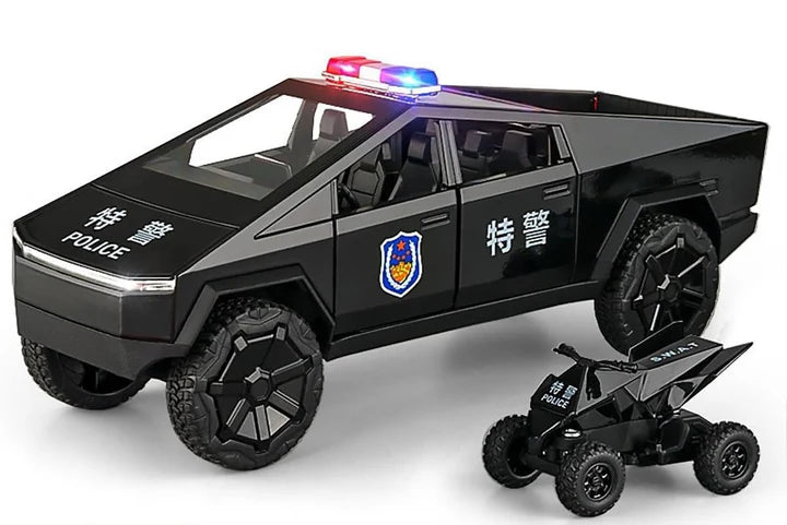 Tesla Cyber Police Truck - Diecast Metal Car - Scale 1:24