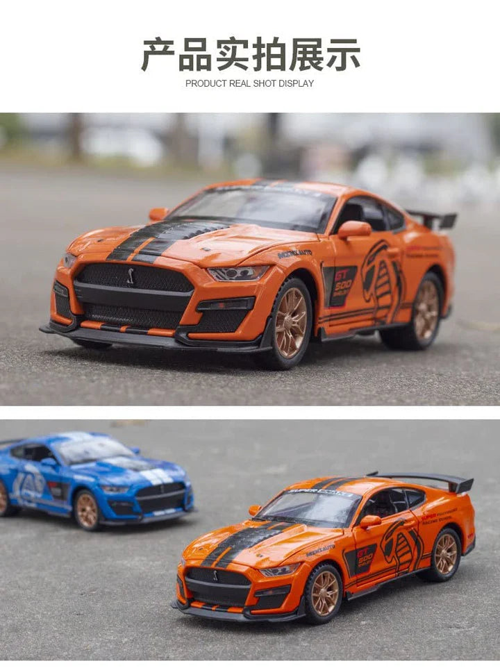 Mustang Gt500 Orange Scale  Model  - Diecast Metal Car - Scale 1:32