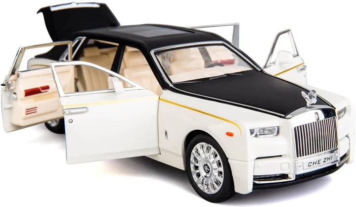 Rolls Royce Phantom White-Blue - Diecast Metal Car - Scale 1:32 / 1:24