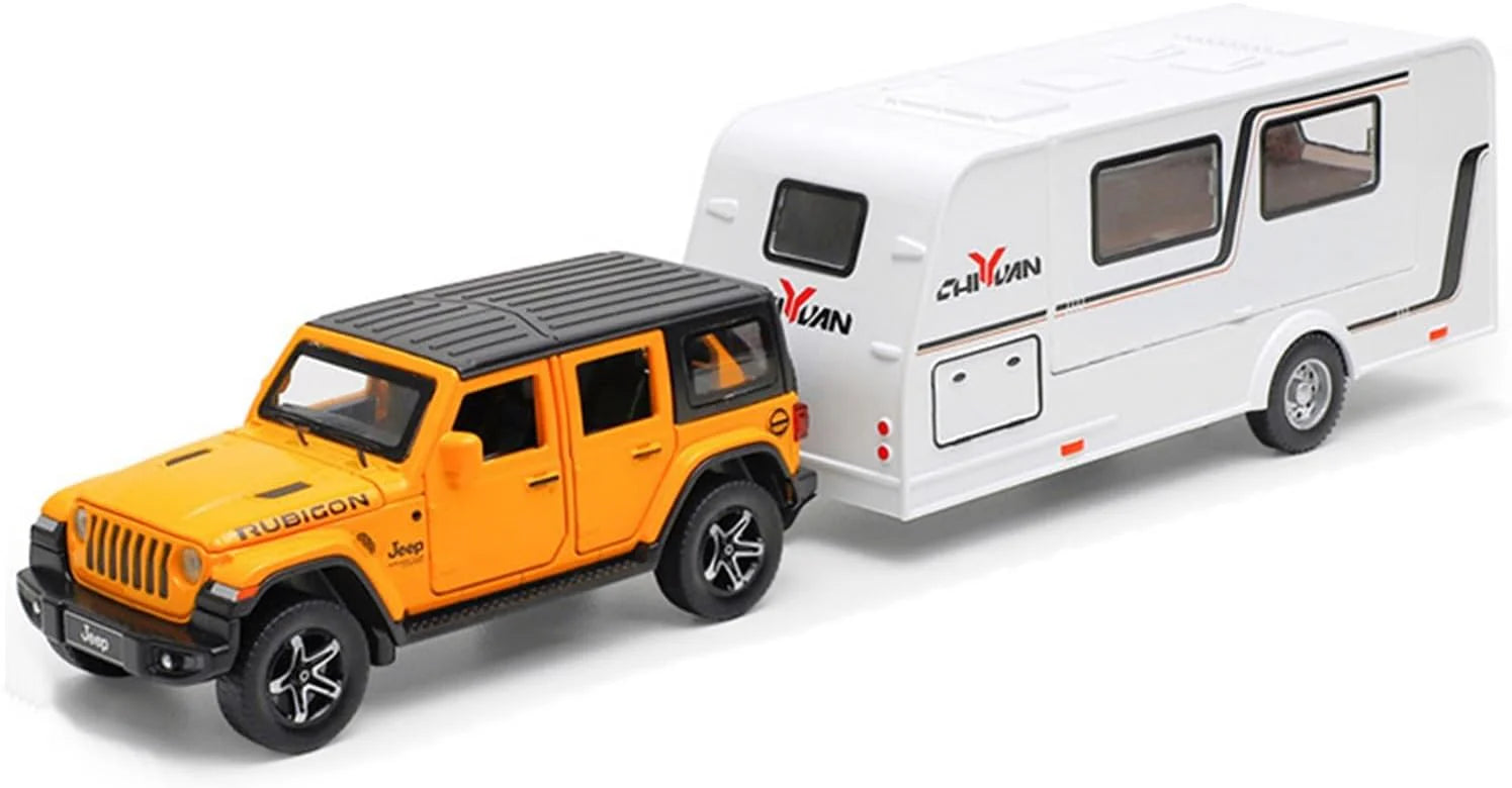 Jeep Rubicon with Trailer - Diecast Metal Car - Scale 1:24
