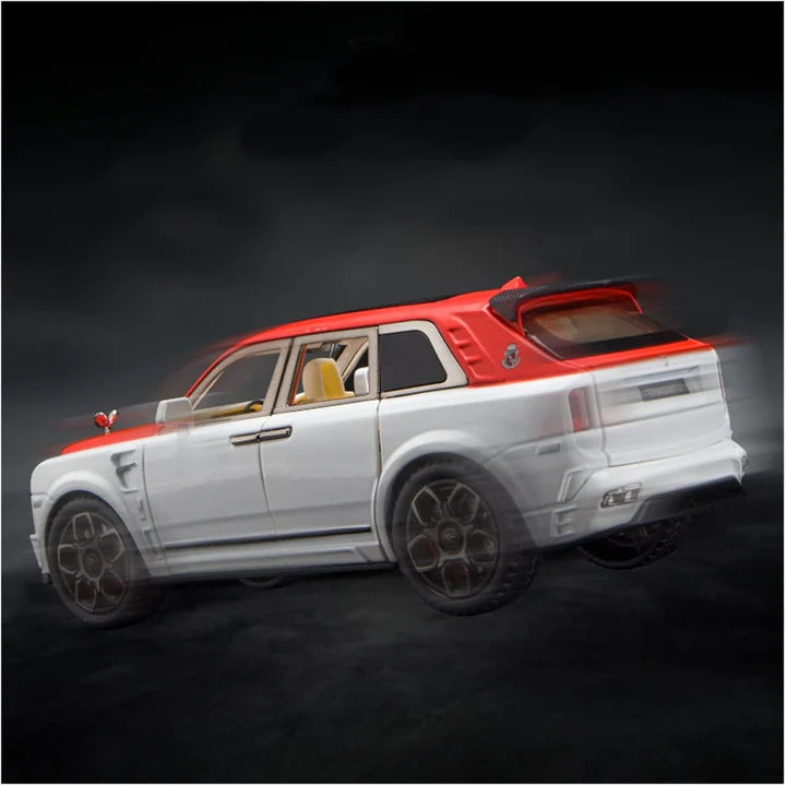Rolls Royce Cullinan White-Red - Diecast Metal Car - Scale 1:24