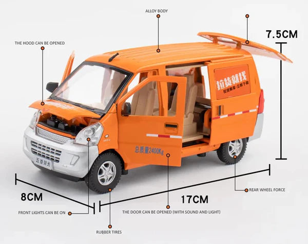 Wuling Postal Van - Diecast Metal Car - Scale 1:24