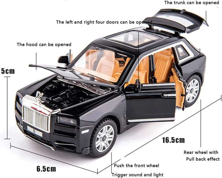 Rolls Royce Cullinan Black - Diecast Metal Car - Scale 1:24 / 1:32