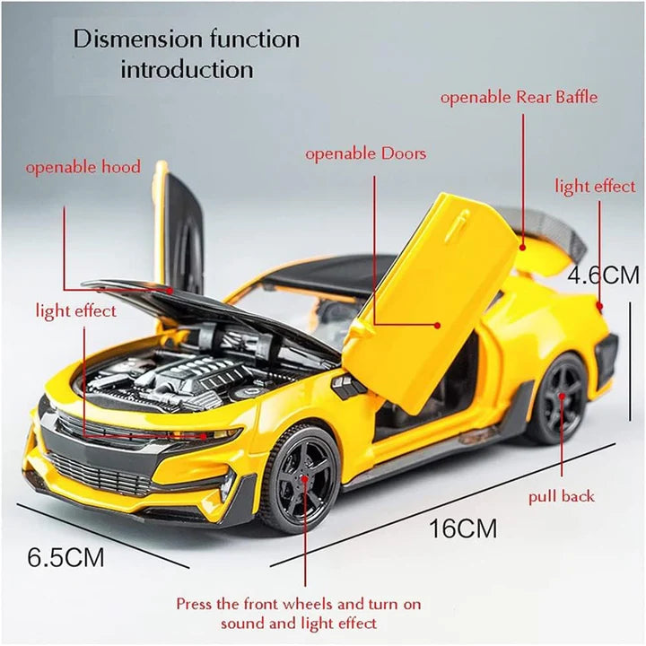 Chevrolet Camaro Bumblebee - Diecast Metal Car - Scale 1:24
