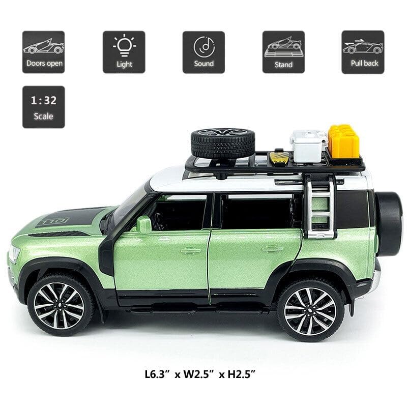 Land Rover Defender Camping Model - Diecast Metal Car - Scale 1:24