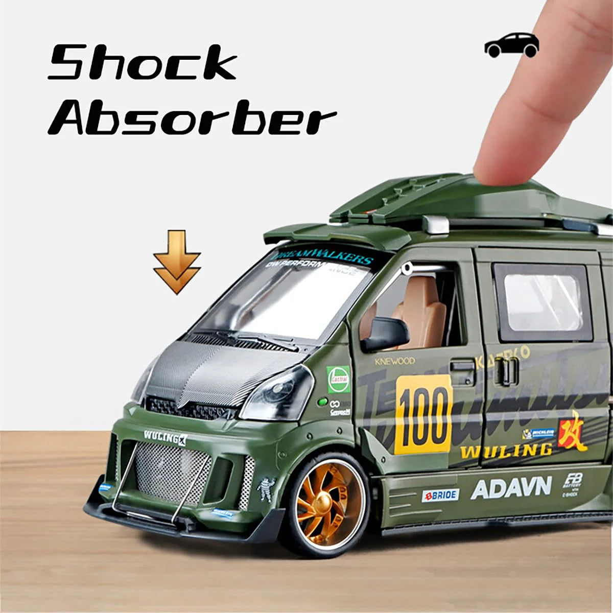 Wuling Track Sports Van - Diecast Metal Car - Scale 1:24