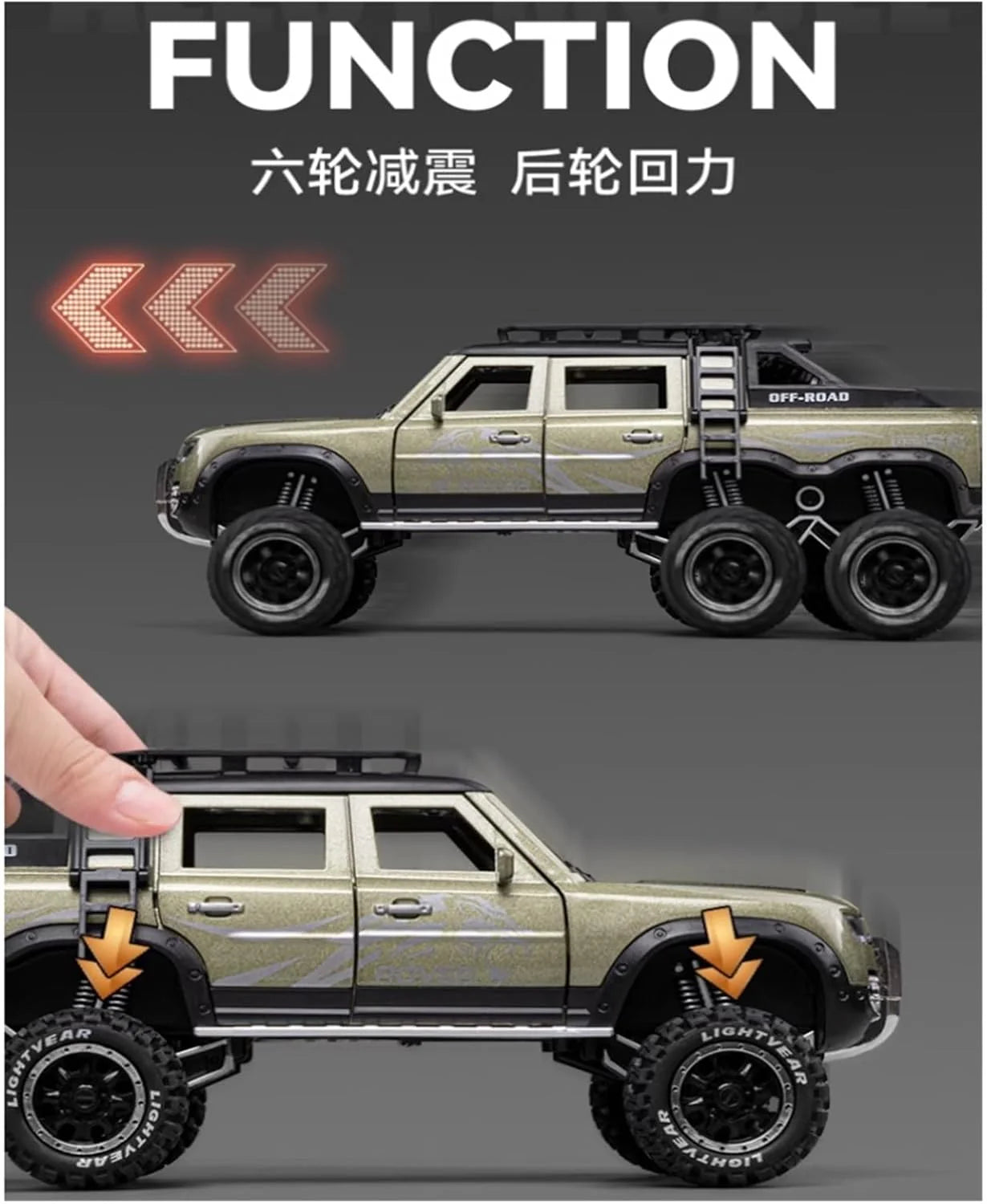 Land Rover Defender 6X6 - Diecast Metal Car - Scale 1:24