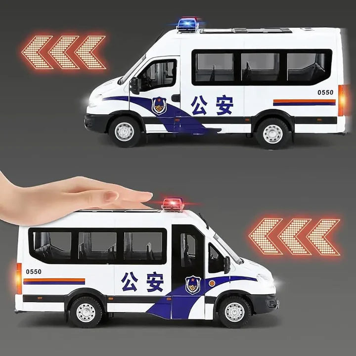 Police Van- Diecast Metal Car - Scale 1:24