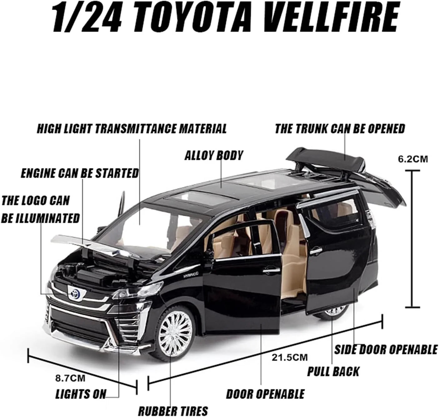 Toyota Vellfire - Diecast Metal Car - Scale 1:24