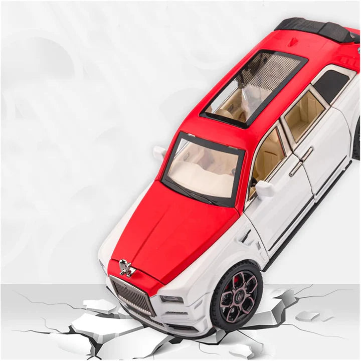 Rolls Royce Cullinan White-Red - Diecast Metal Car - Scale 1:24