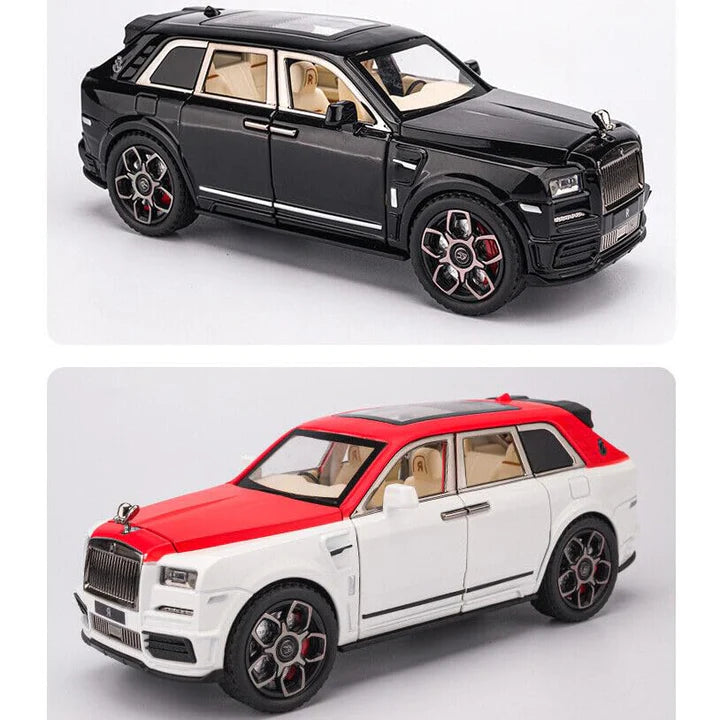 Rolls Royce Cullinan White-Red - Diecast Metal Car - Scale 1:24