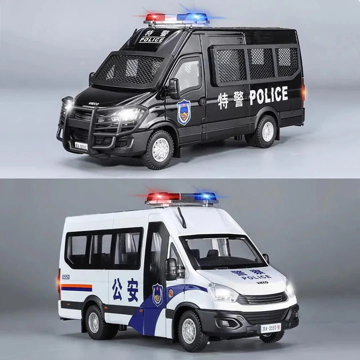Police Van- Diecast Metal Car - Scale 1:24