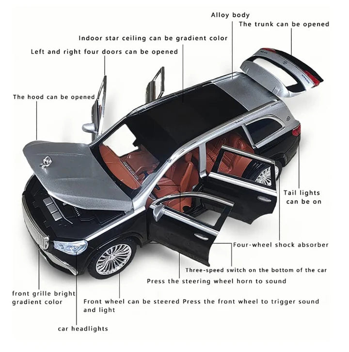 Mercedes-Benz Maybach GLS600 - Diecast Metal Car - Scale 1:24