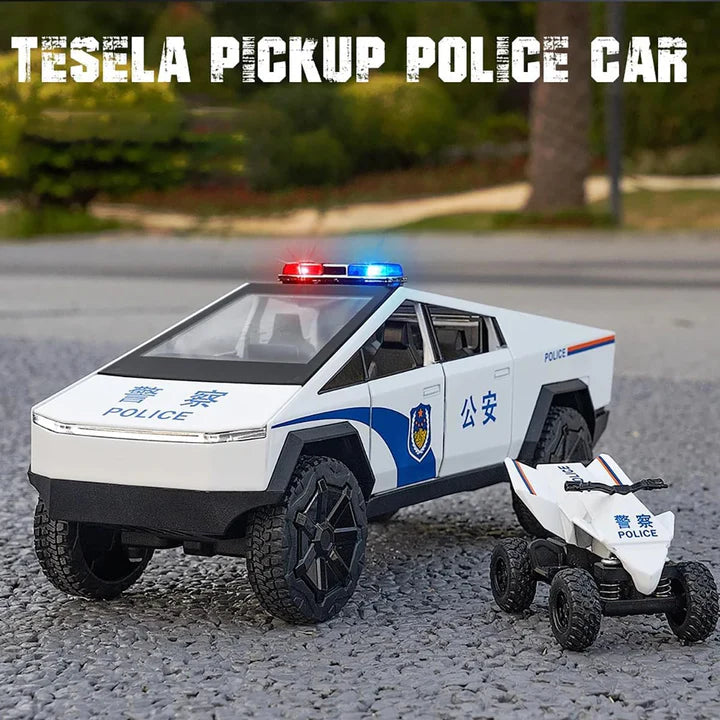Tesla Cyber Police Truck - Diecast Metal Car - Scale 1:24