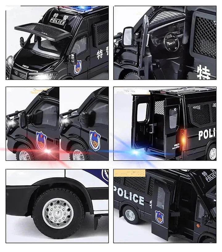Police Van- Diecast Metal Car - Scale 1:24