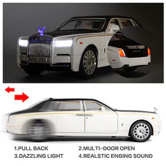 Rolls-Royce Phantom Black - Diecast Metal Car - Scale 1:32 / 1:24