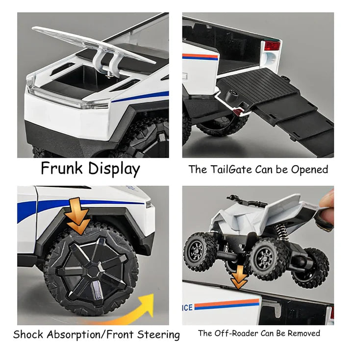 Tesla Cyber Police Truck - Diecast Metal Car - Scale 1:24