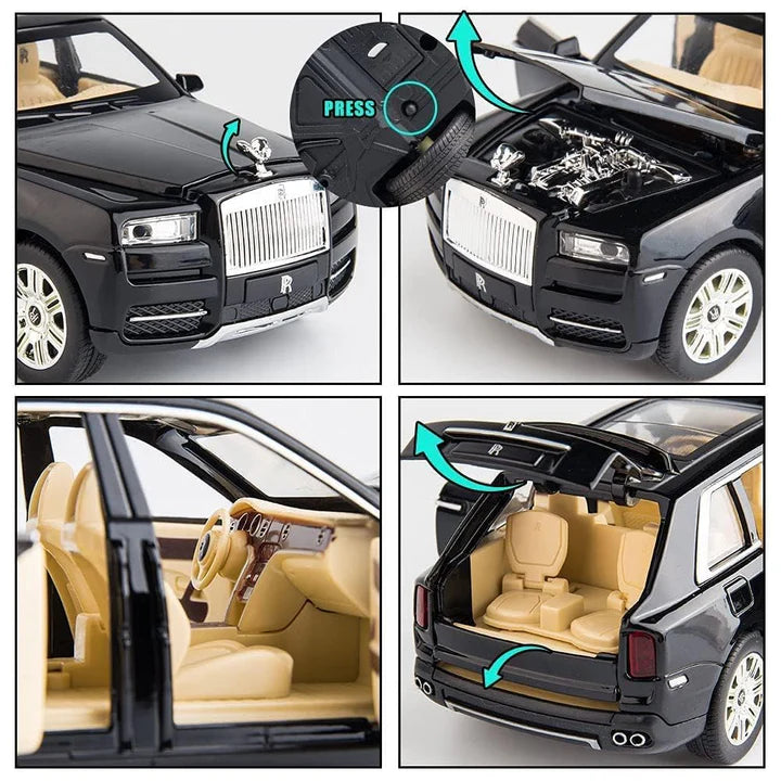 Rolls Royce Cullinan Black - Diecast Metal Car - Scale 1:24 / 1:32