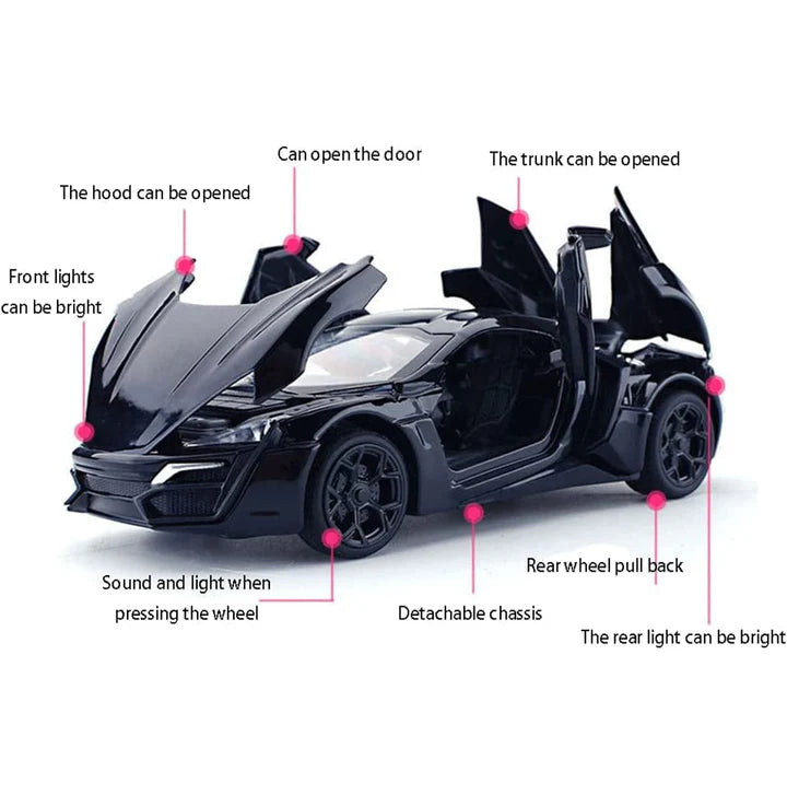 LYKAN HYPER SPORT - Diecast Metal Car - Scale 1:32