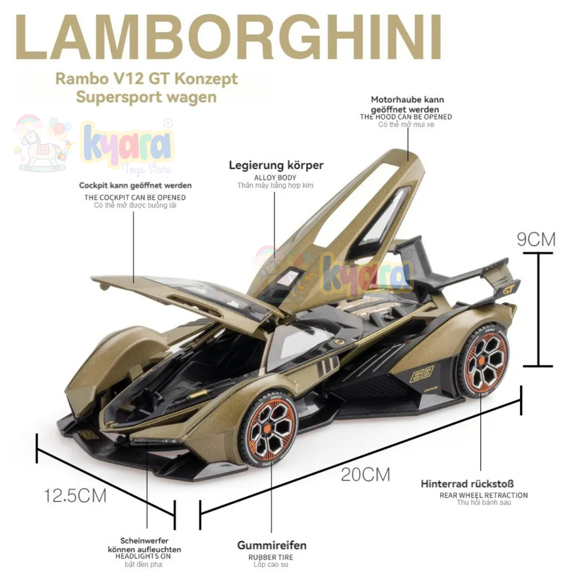 Lamborghini V12 - Diecast Metal Car - Scale 1:24