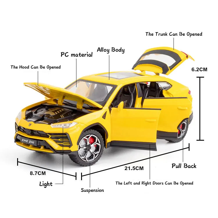 Lamborghini Urus- Diecast Metal Car - Scale 1:24/1:32