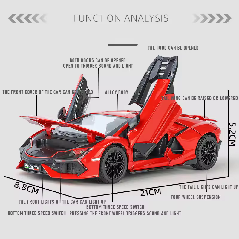 Lamborghini Revuelto - Diecast Metal Car - Scale 1:24
