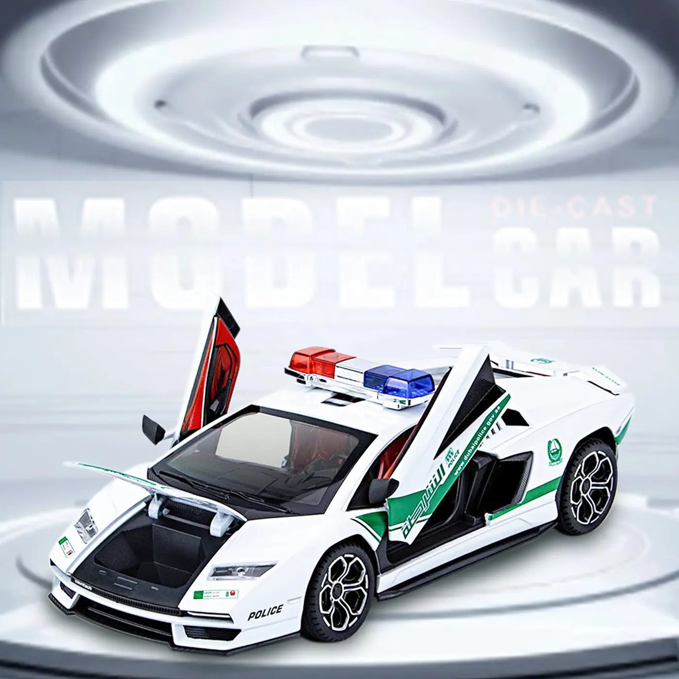 Lamborghini 800 Police - Diecast Metal Car - Scale 1:24