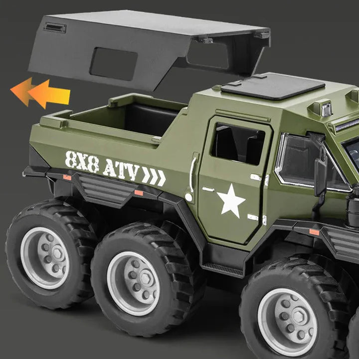 8X8 OFF-ROAD REFITTED MODEL ADVENTURE SUV - Diecast Metal Car - Scale 1:32