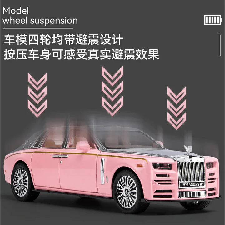 Rolls Royce Phantom Pink - Diecast Metal Car - Scale 1:24