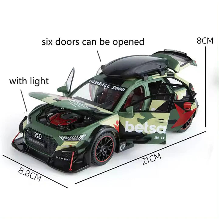 Audi Rs6 Militery - Diecast Metal Car - Scale 1:24/1:32