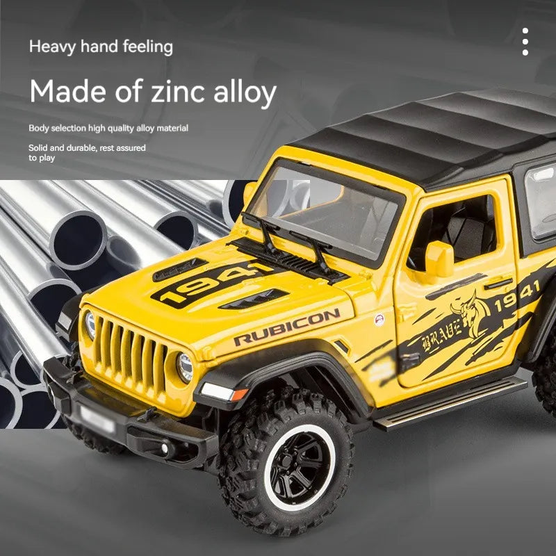 Jeep Rubicon - Diecast Metal Car - Scale 1:32 / 1:24