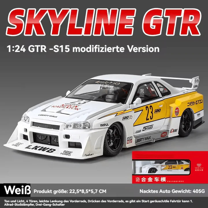Lbwk Nissan E-r34 Super Silhouette Skyline Gtr - Diecast Metal Car - Scale 1:24