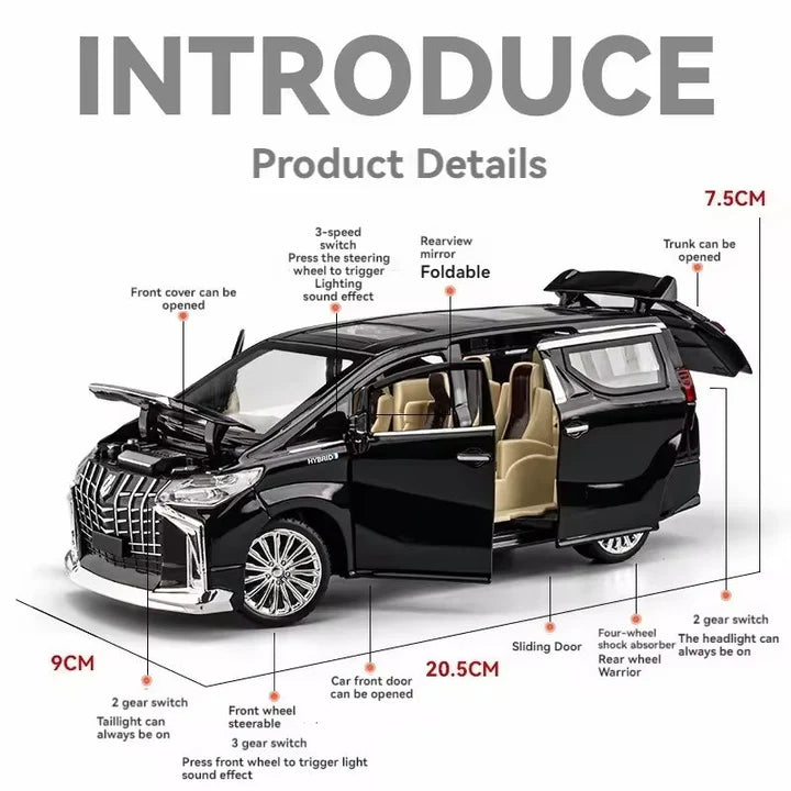 Toyota  Alphard - Diecast Metal Car - Scale 1:32 / 1:24
