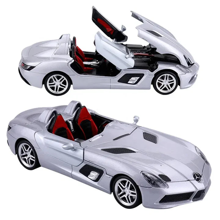 Mercedes- Benz Slr Stirling Convertible Sports - Diecast Metal Car - Scale 1:24