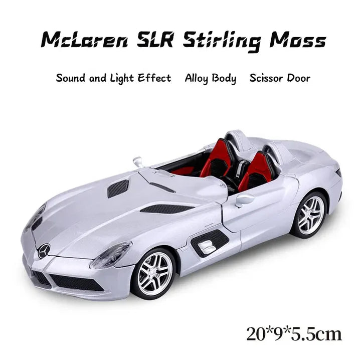 Mercedes- Benz Slr Stirling Convertible Sports - Diecast Metal Car - Scale 1:24