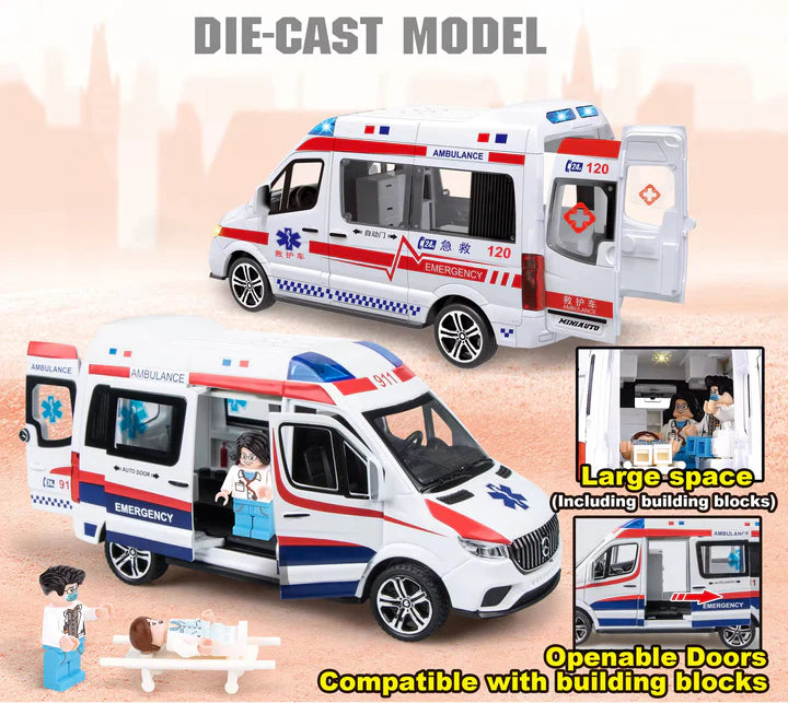 Mercedes Benz Ambulance Van- Diecast Metal Car - Scale 1:24