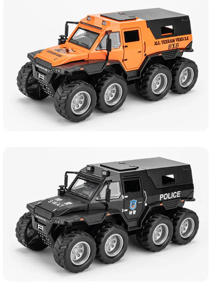 8X8 OFF-ROAD REFITTED MODEL ADVENTURE SUV - Diecast Metal Car - Scale 1:32